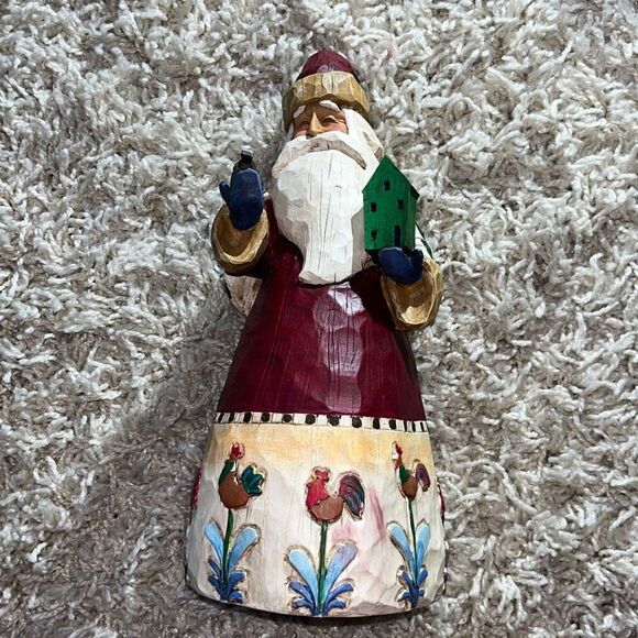 Jim Shore Santa Christmas Ornament Birds Birdhouse Roosters Enesco 2002 - Picture 4 of 16